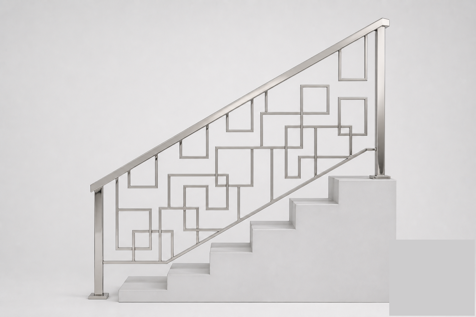 Перила KUB, поручень 40×40 мм, наповнення 20×20 мм, AISI 304